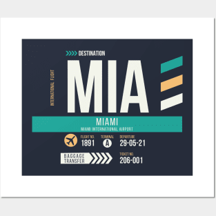 Miami (MIA) Airport Code Baggage Tag Posters and Art